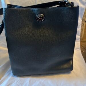 NWOT Stunning Blue Pebbled Coach Purse w/Two Sides & 1 Handle - It Is A STAR!